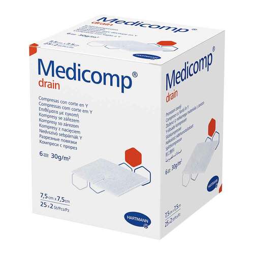 Medicomp drain Schlitzkompresse steril 7,5x7,5 cm - 1