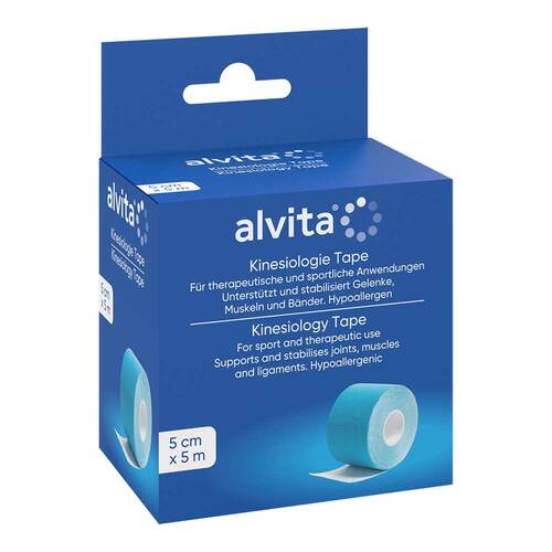 ALVITA Kinesiologie Tape 5 cmx5 m blau - 1