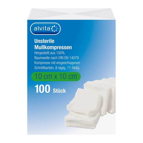 ALVITA Mullkompressen unsteril 10x10 cm - 1