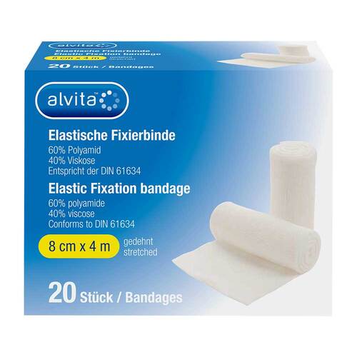 ALVITA elastische Fixierbinde 8 cmx4 m - 1