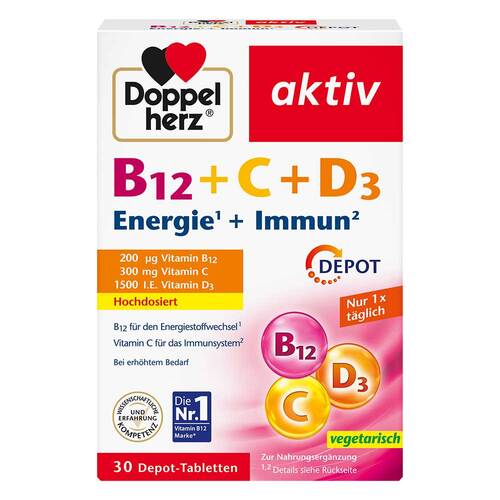 Doppelherz B12 + C+D3 Depot aktiv Tabletten - 1