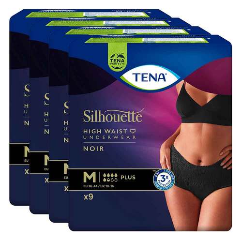 TENA SILHOUETTE plus M noir Inkontinenz Pants - 1