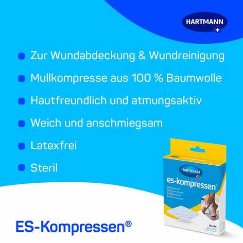 ES-Kompressen steril 7,5x7,5 cm 8fach 17f&auml;dig - 2