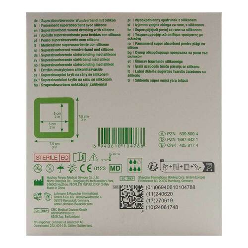 VLIWASORB sensitive 7,5x7,5 cm superabsorb.Wundv. - 2