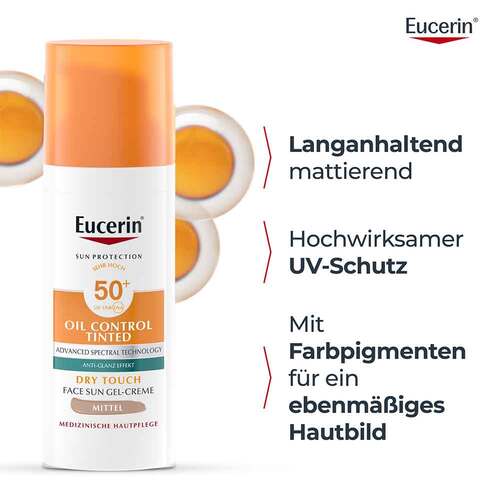 Eucerin Sun Oil Control tinted Creme Lsf 50 + mitt. - 4