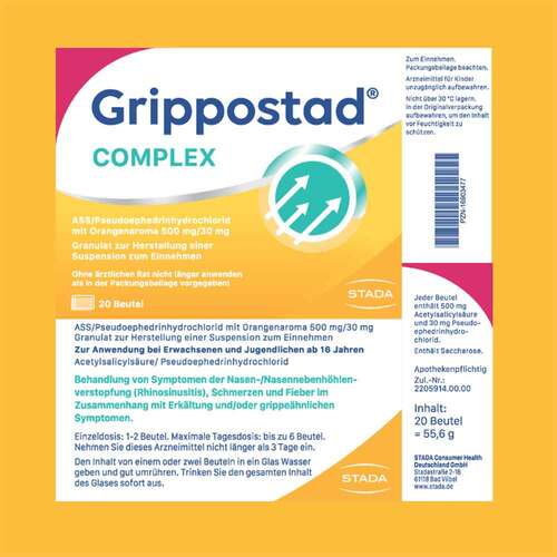 Grippostad Complex Ass / Pseudoeph.500/30 mg Orange - 10