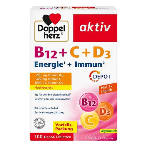 Doppelherz B12 + C+D3 Depot aktiv Tabletten - 1