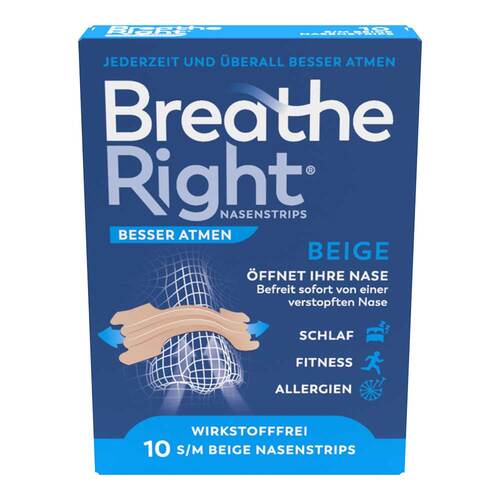 Breathe Right Besser Atmen Nasenpflaster normal beige - 1