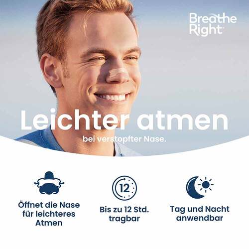 Breathe Right Besser Atmen Nasenpflaster normal transparent  - 3