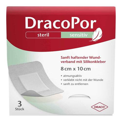 DRACOPOR sensitiv 8x10 cm steril m.Silikonkleber - 1