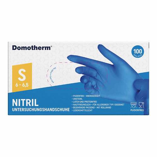 Domotherm Untersuchungshandschuhe Nitril unste.pf S blau - 1