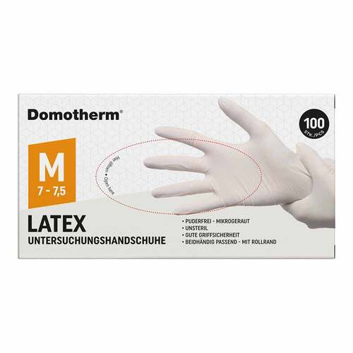 Domotherm Untersuchungshandschuhe Latex unsteril pf M wei&szlig; - 1