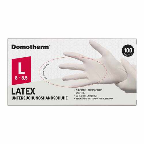 Domotherm Untersuchungshandschuhe Latex unsteril pf L wei&szlig; - 1