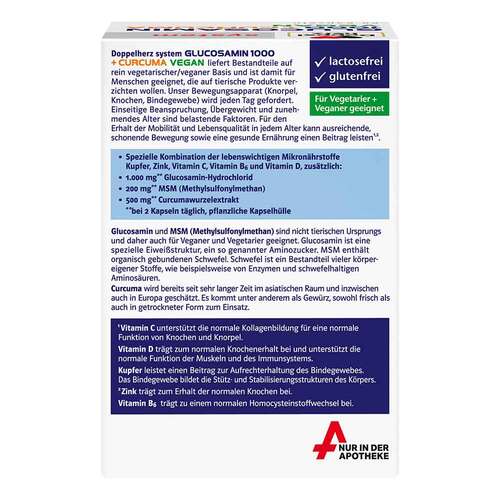 Doppelherz Glucosamin 1000 + Curcuma vegan syst.Kapseln  - 4