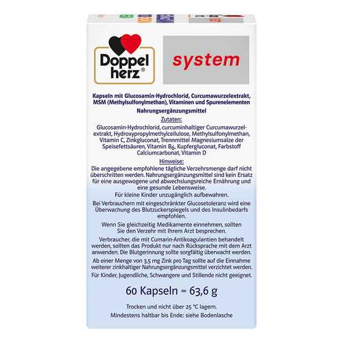 Doppelherz Glucosamin 1000 + Curcuma vegan syst.Kapseln  - 6