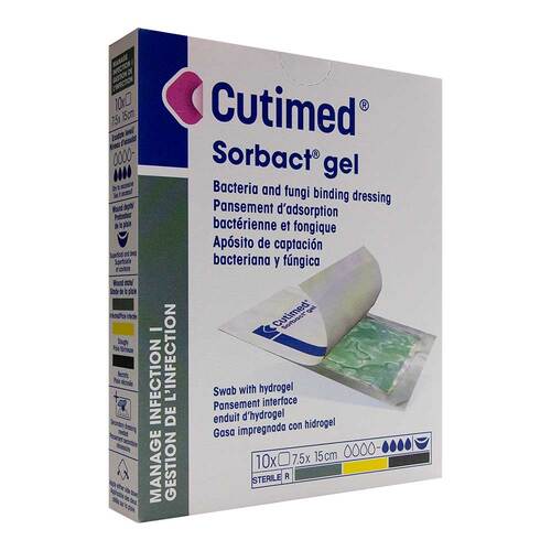 CUTIMED Sorbact Gel Kompressen 7,5x15 cm - 1