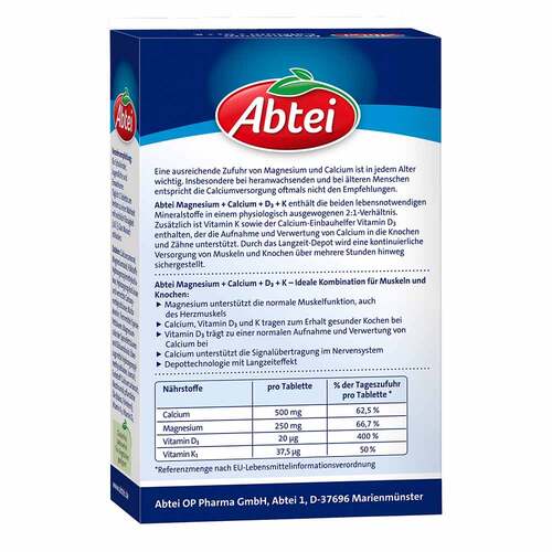 Abtei Magnesium Calcium + D+K Tabletten - 2