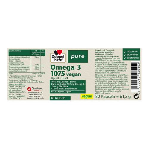 Doppelherz Omega-3 1075 vegan pure Kapseln - 2