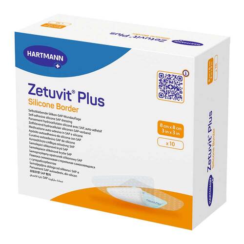 Zetuvit Plus Silicone Border steril 8x8 cm - 1