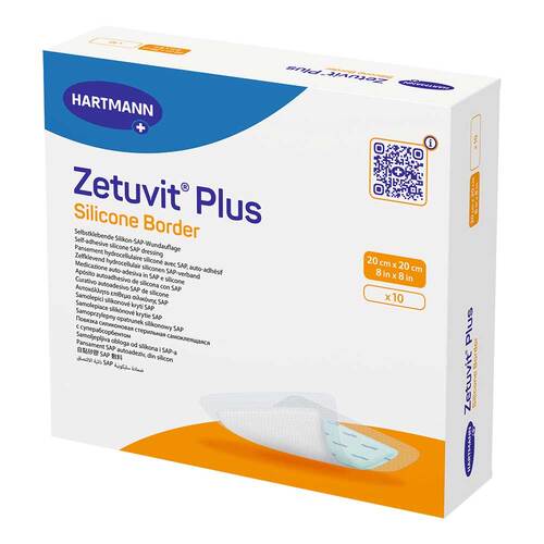 ZETUVIT Plus Silicone Border steril 20x20 cm - 1