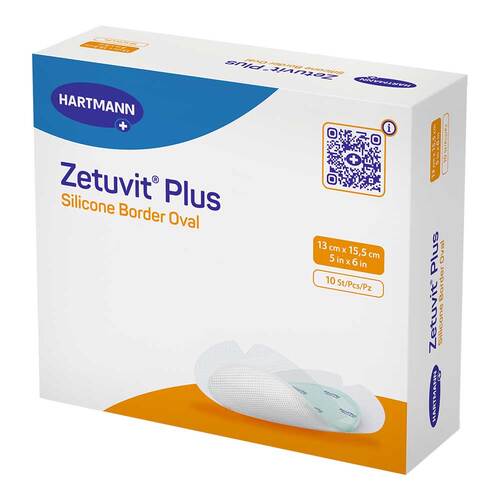 Zetuvit Plus Silicone Border steril oval 13x15,5cm - 1