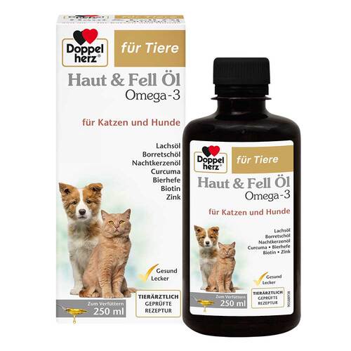 Doppelherz f&uuml;r Tiere Haut&Fell &Ouml;l f&uuml;r Hunde / Katzen - 1