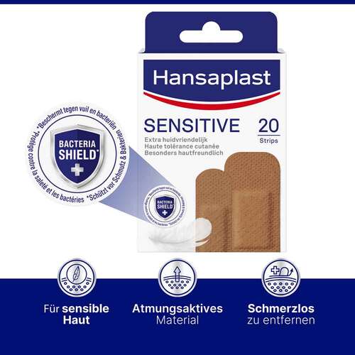 Hansaplast Sensitive Pflasterstrips hautton medium - 2