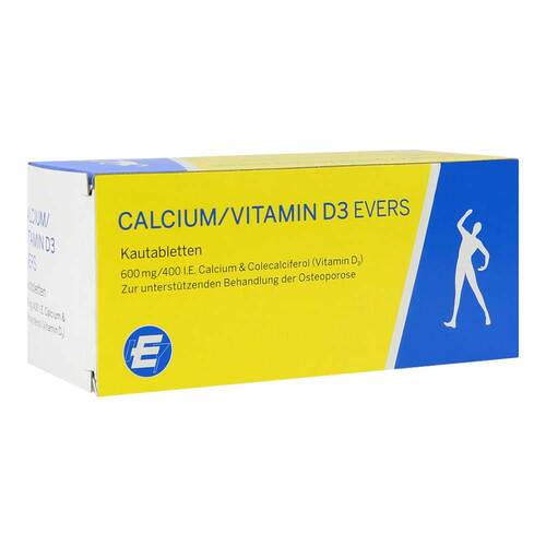 Calcium / Vitamin D3 Evers 600 mg/400 I.E Kautabletten  - 1