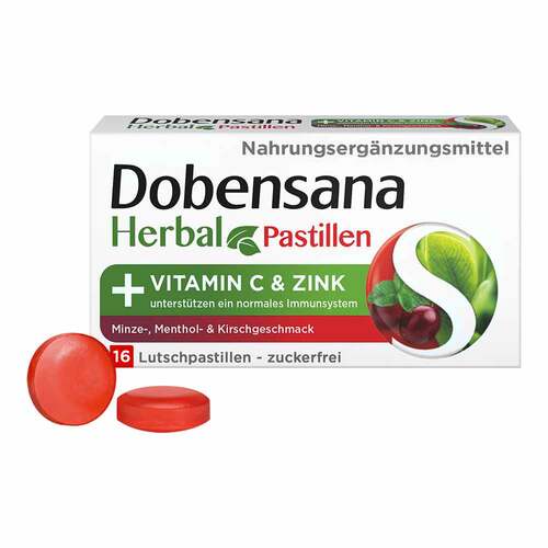 Dobensana Herbal Kirschgeschm.Vitamin C &amp; Zink Pastil. - 1