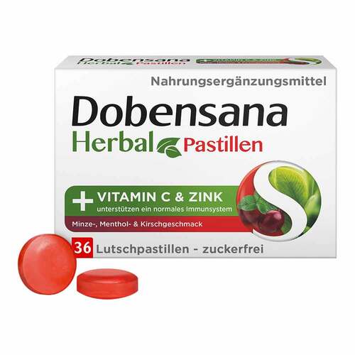 Dobensana Herbal Kirschgeschm.Vitamin C &amp; Zink Pastil. - 1
