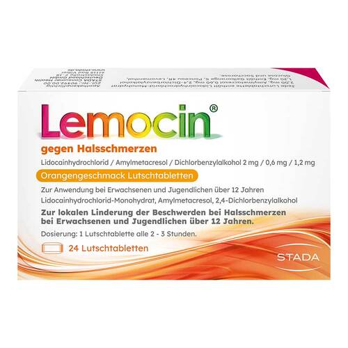 Lemocin gegen Halsschmerzen Orangengeschmack Lut. - 2