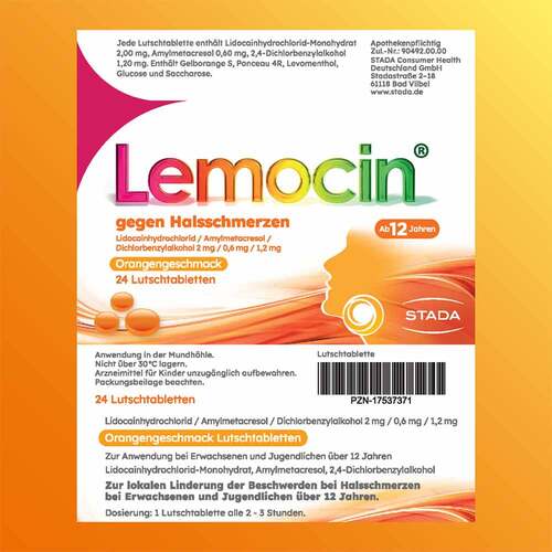 Lemocin gegen Halsschmerzen Orangengeschmack Lut. - 3