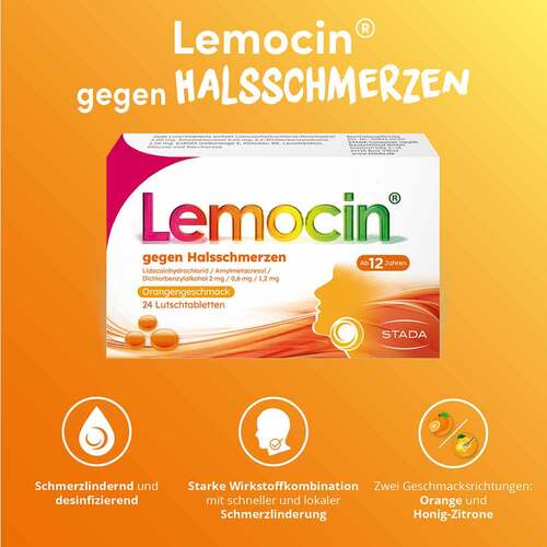 Lemocin gegen Halsschmerzen Orangengeschmack Lut. - 4