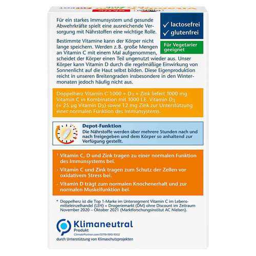 Doppelherz Vitamin C 1000 + D3+Zink Depot Tabletten - 2