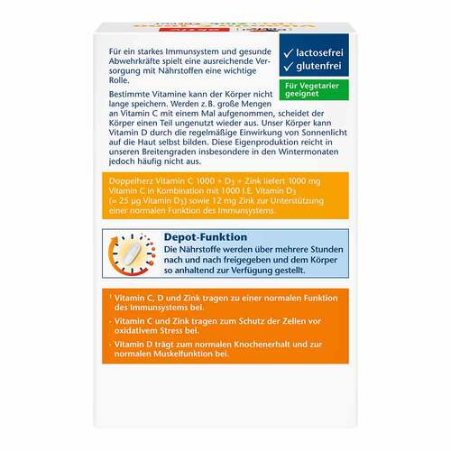 Doppelherz Vitamin C 1000 + D3+Zink Depot Tabletten - 2