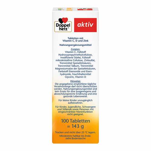Doppelherz Vitamin C 1000 + D3+Zink Depot Tabletten - 4