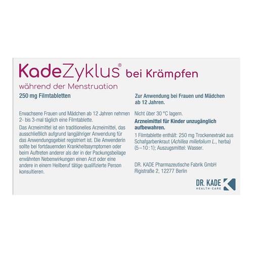 Kadezyklus bei Kr&auml;mpfen w.d.Menstruation 250mg Fta - 3