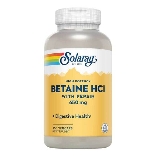 Betain Hcl 650 mg + Pepsin Solaray Kapseln - 1