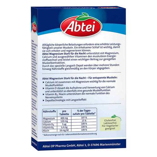 Abtei Magnesium Stark f&uuml;r die Nacht Depot Tabletten TF - 2