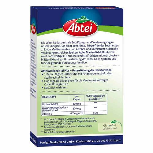 Abtei Mariendistel Plus Kapseln mit Artischocke TF - 5