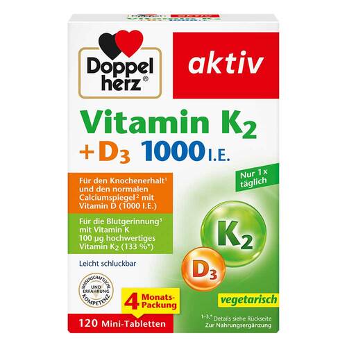 Doppelherz Vitamin K2 + D3 1000 I.E. Tabletten - 1