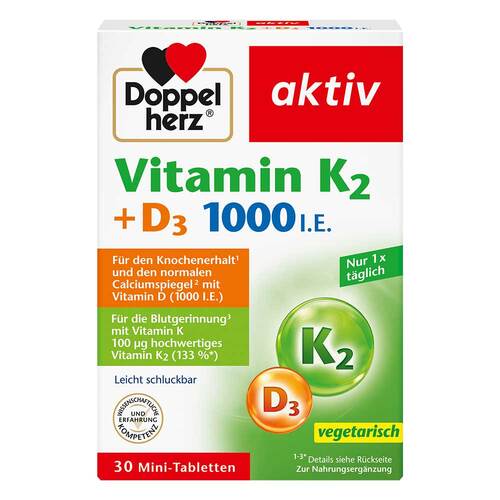 Doppelherz Vitamin K2 + D3 1000 I.E. Tabletten - 1