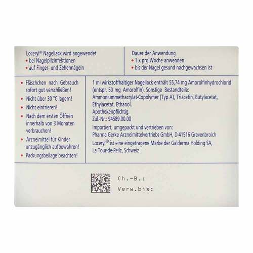 Loceryl Nagellack gegen Nagelpilz Direkt-Applikat. - 2