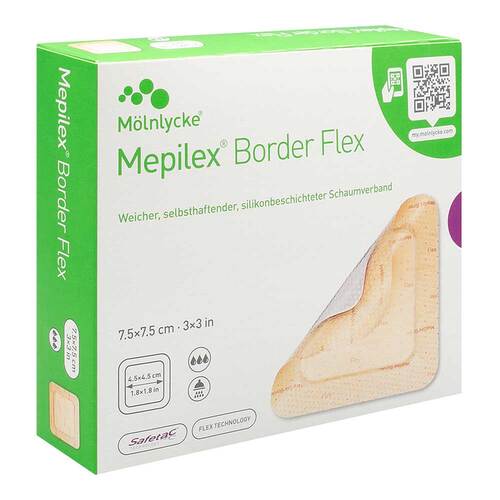 Mepilex Border Flex Schaumverband haft.7,5x7,5 cm - 1