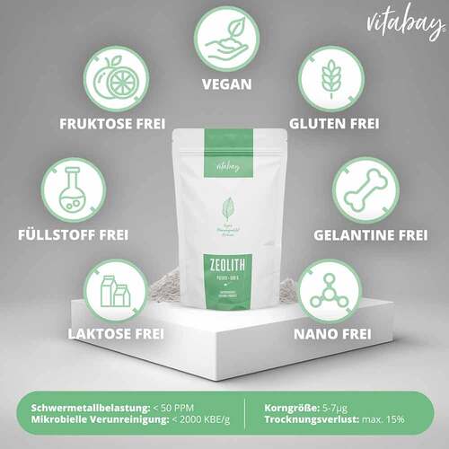 ZEOLITH PULVER 95% Klinoptilolith vegan Pulver - 4
