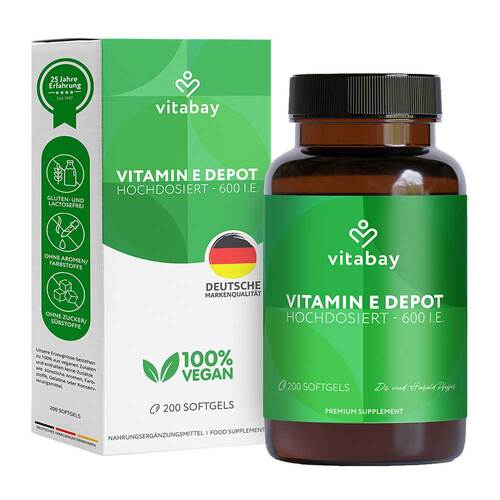 Vitamin E 600 I.E. Depot vegan hochdosiert Weichk. - 1