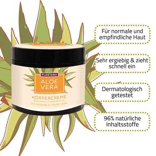 Plantana Aloe Vera K&ouml;rpercreme mit Vitamin-E - 2