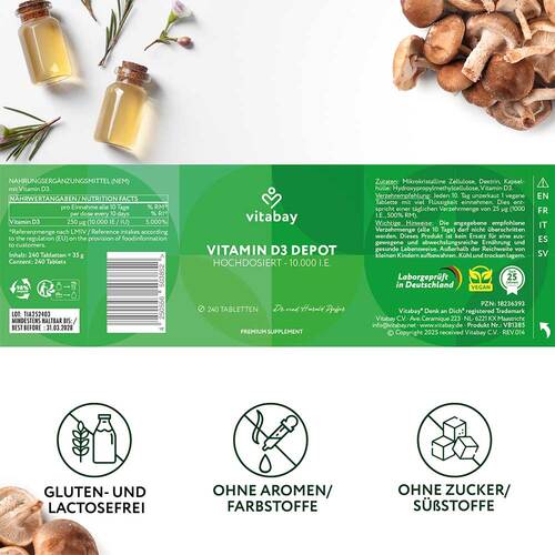 Vitamin D3 Depot 10.000 I.E. Cholecalcif.veg.Tabletten  - 2