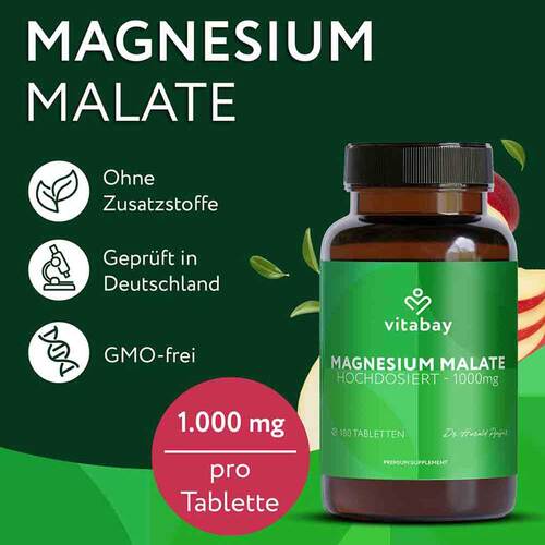 Magnesium Malate 1000 mg vegan hochdosiert Tabletten  - 2