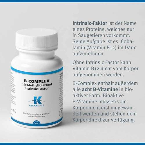 B-Complex mit Methylfolat + Intrinsic Fact.KLEAN Labs - 4